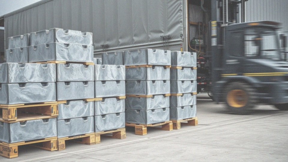 Jak wygląda transport palet bloczków betonowych?